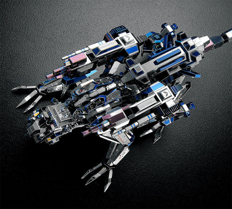 Complex mechanical model or robot on a dark background