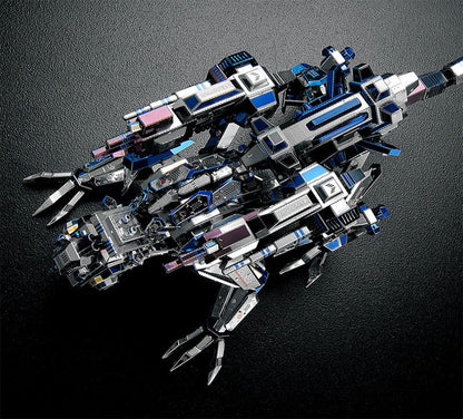 Complex mechanical model or robot on a dark background